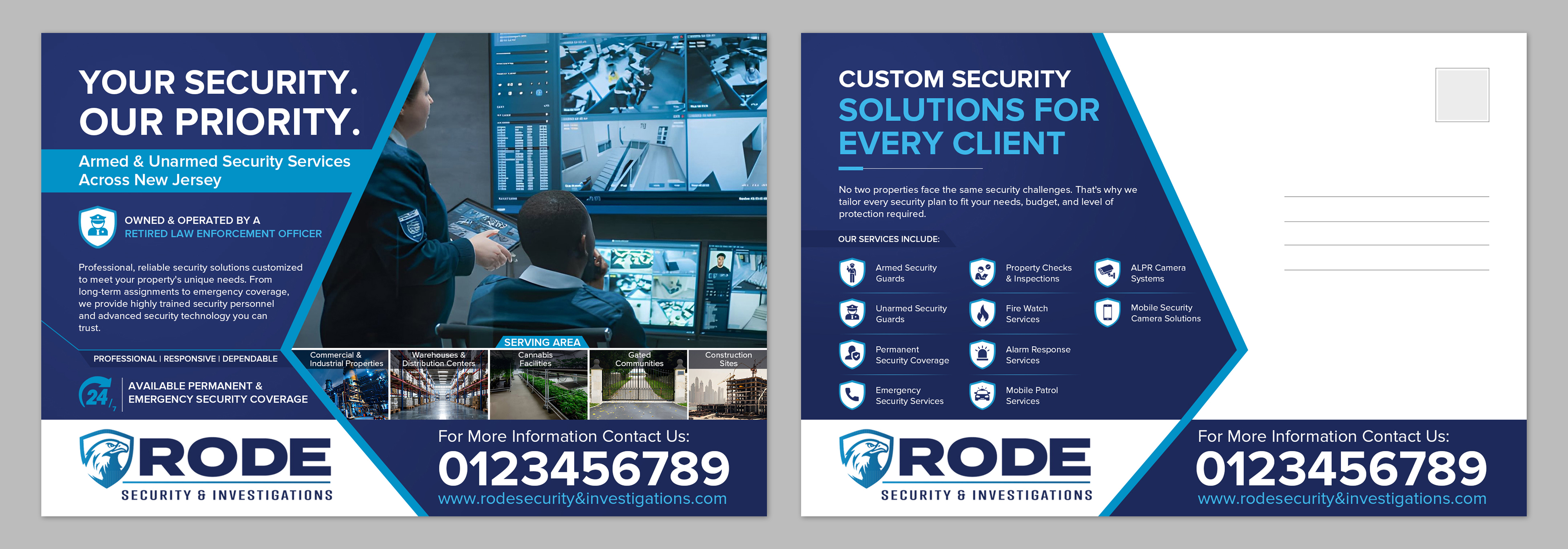 Postcard Design by SAI DESIGNS for Rode Investigations & Security LLC | Design #37510012