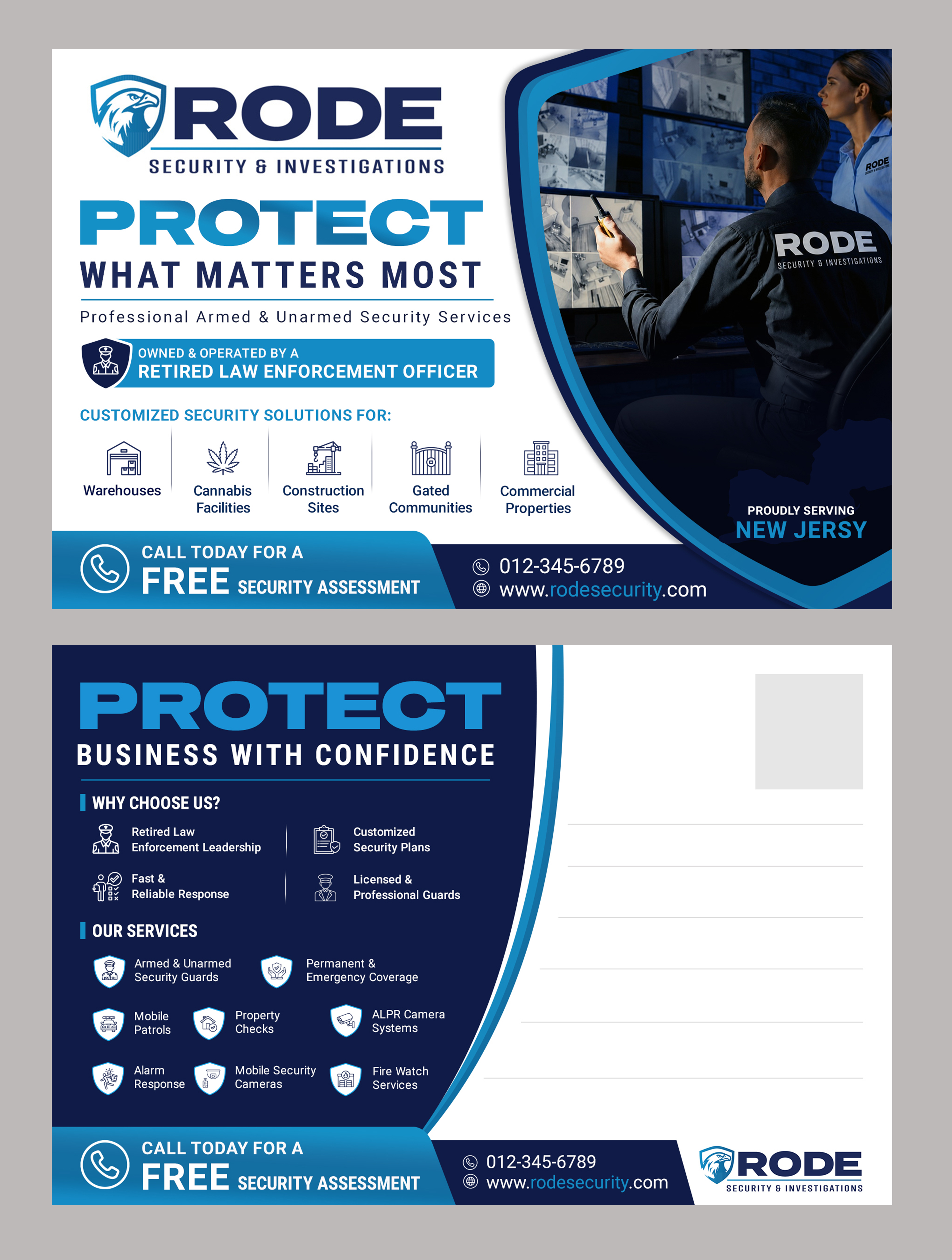 Postcard Design by SAI DESIGNS for Rode Investigations & Security LLC | Design #37510013