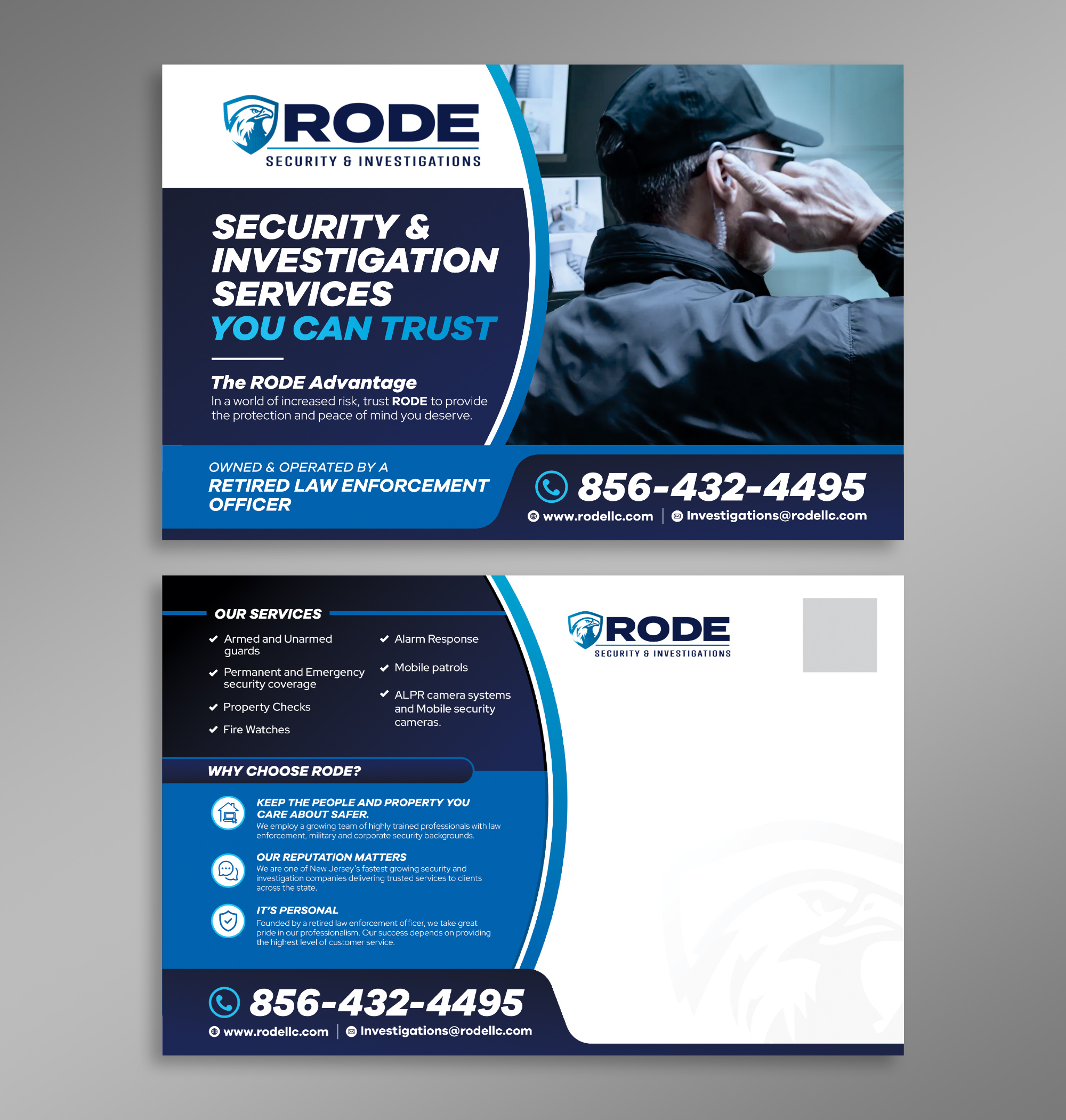 Postcard Design by Dzhafir for Rode Investigations & Security LLC | Design #37509232