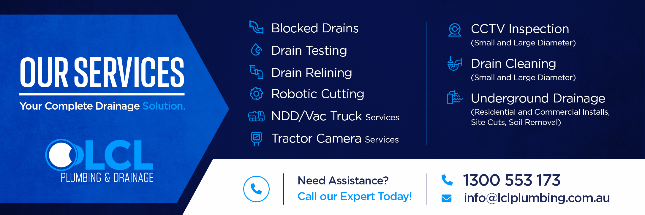 Banner Ad Design by Graphic Guy for LCL Plumbing and Drainage Pty Ltd | Design #37584687