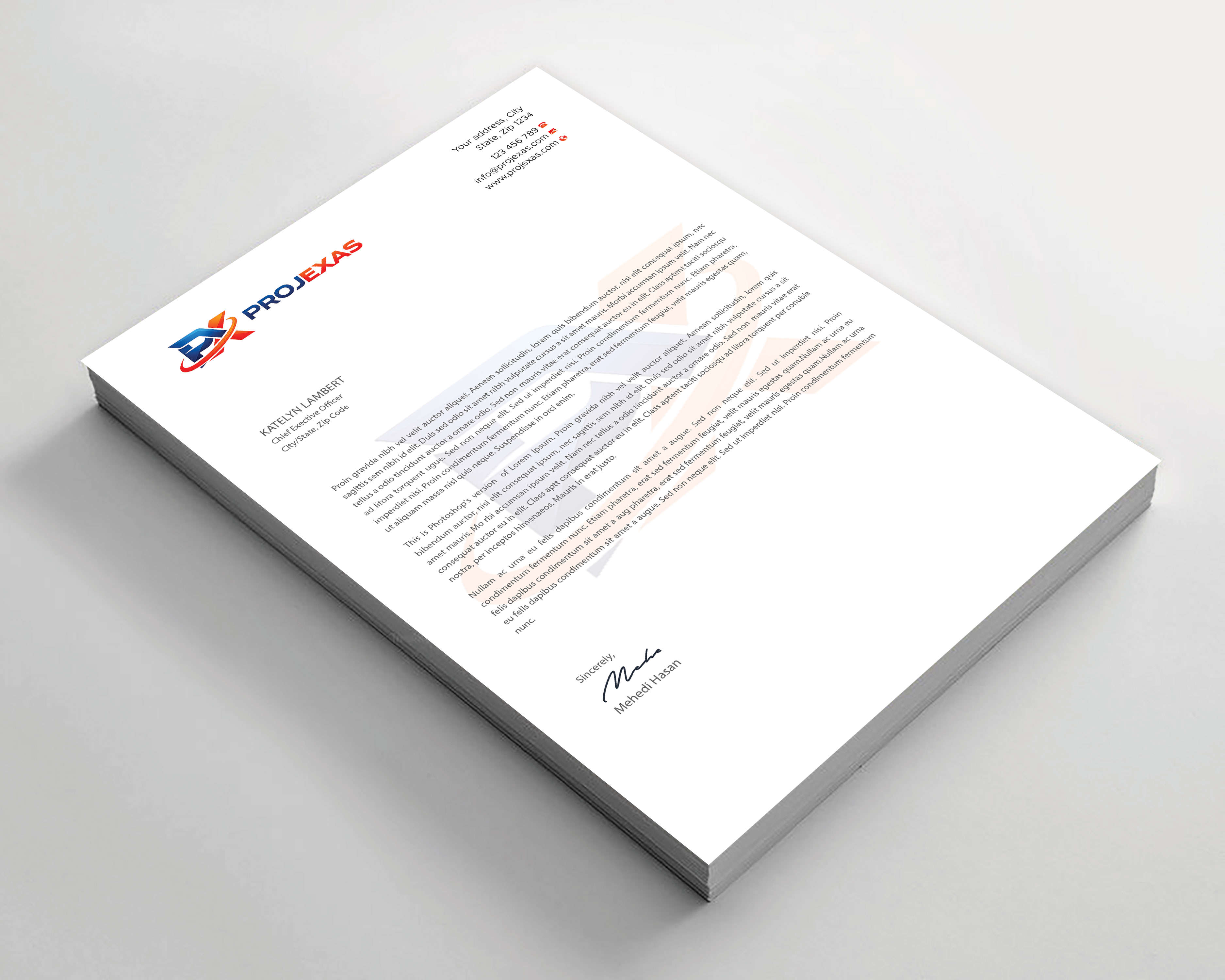 Schreibwaren-Design von Expert Bappy für Projexas Limited | Design #37517015