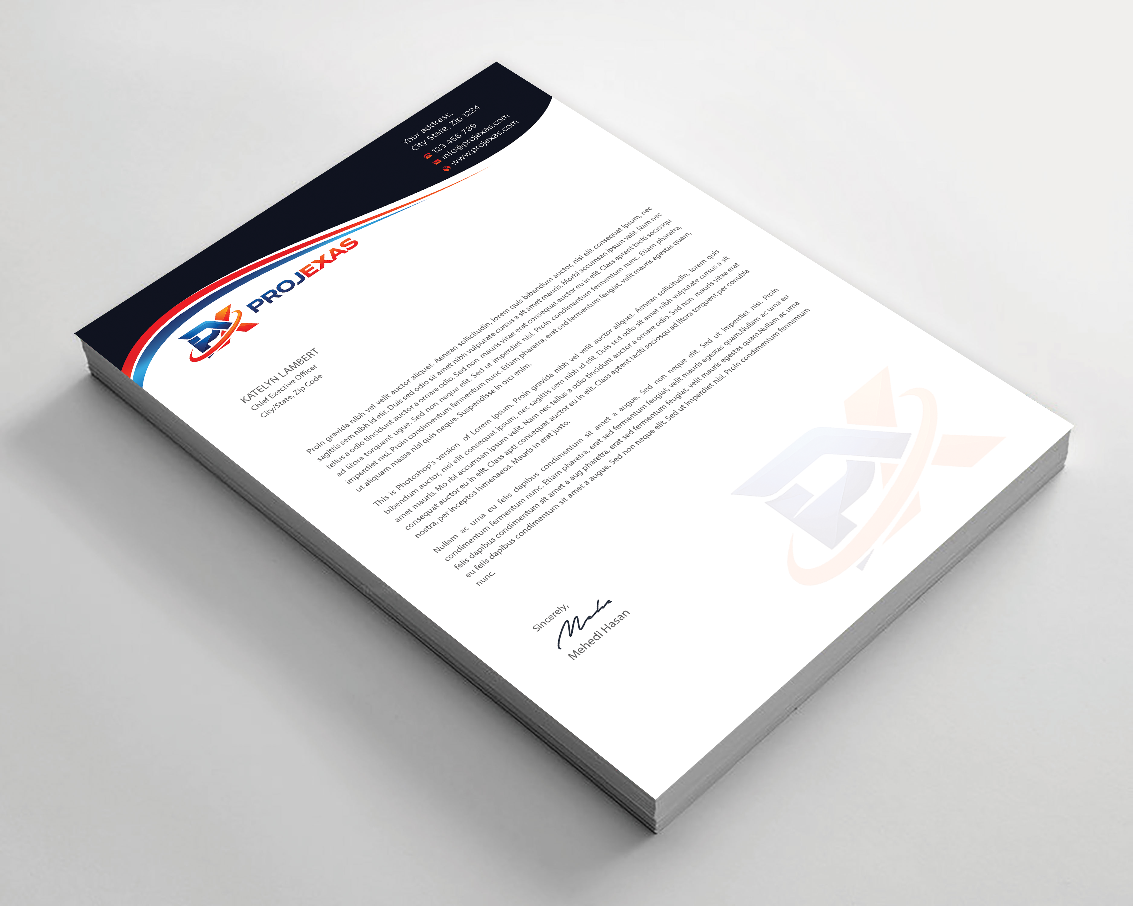 Schreibwaren-Design von Expert Bappy für Projexas Limited | Design #37518503