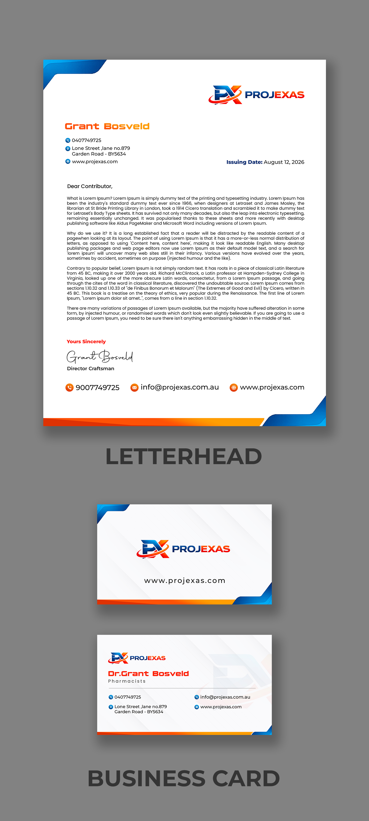 Stationery Design by debdesign for Projexas Limited | Design #37518243