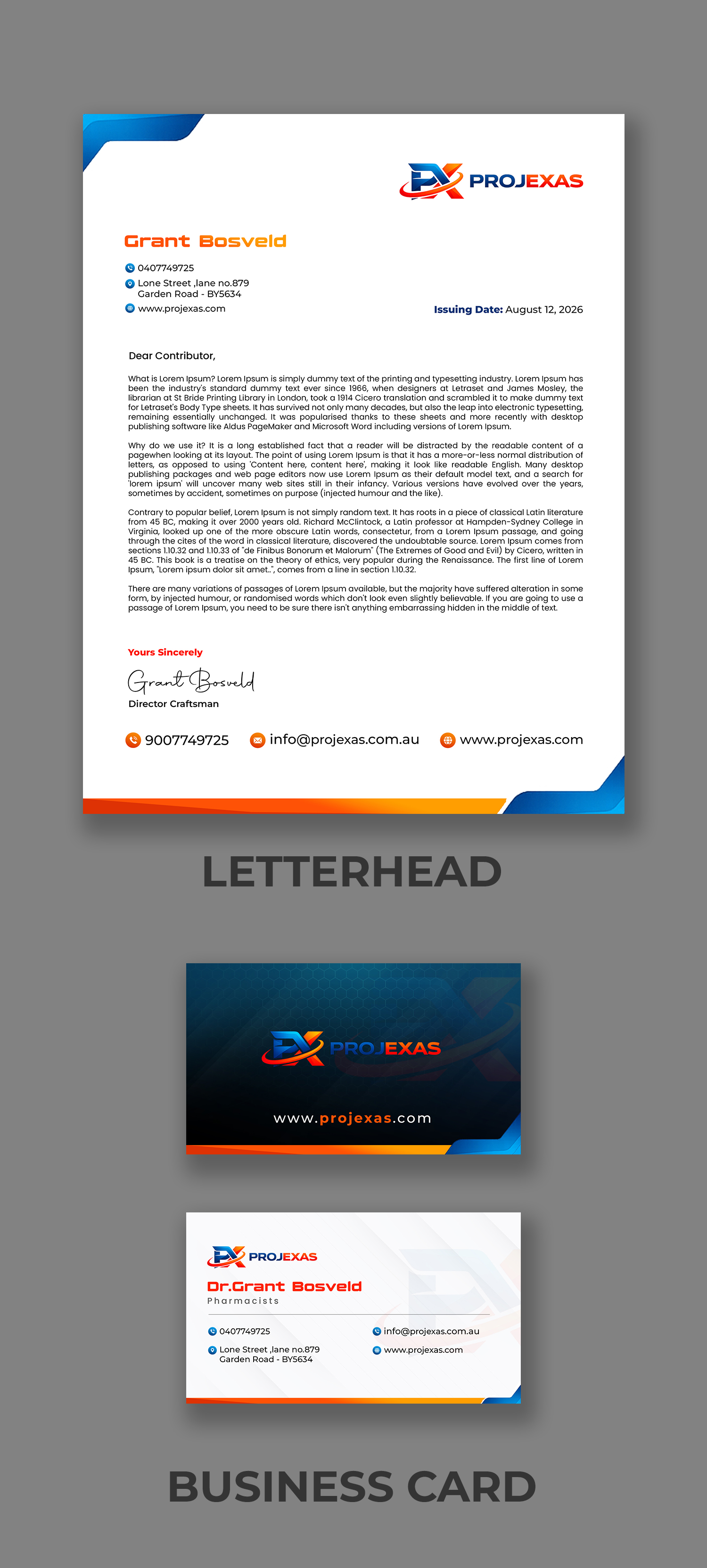 Stationery Design by debdesign for Projexas Limited | Design #37518244