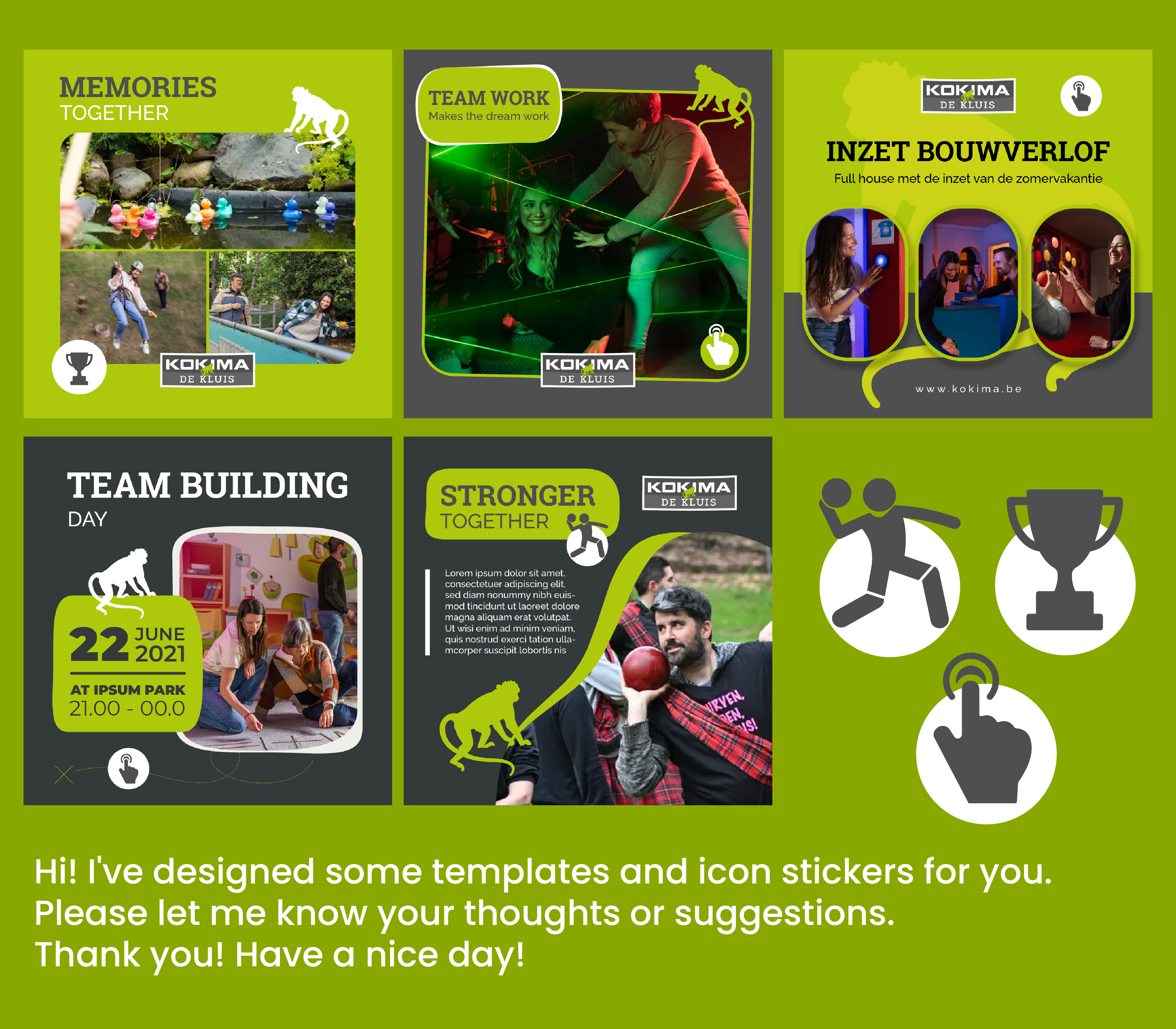 Facebook Design by Jeewz for Kokima corporate events - BE 0863.243.085 | Design: #37519834