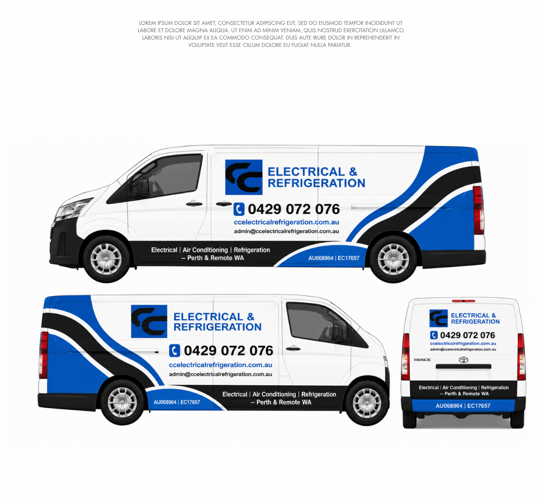 Car Wrap Design by BEANDESIGN^_^ for CC Electrical And Refrigeration (WA) | Design #37527179