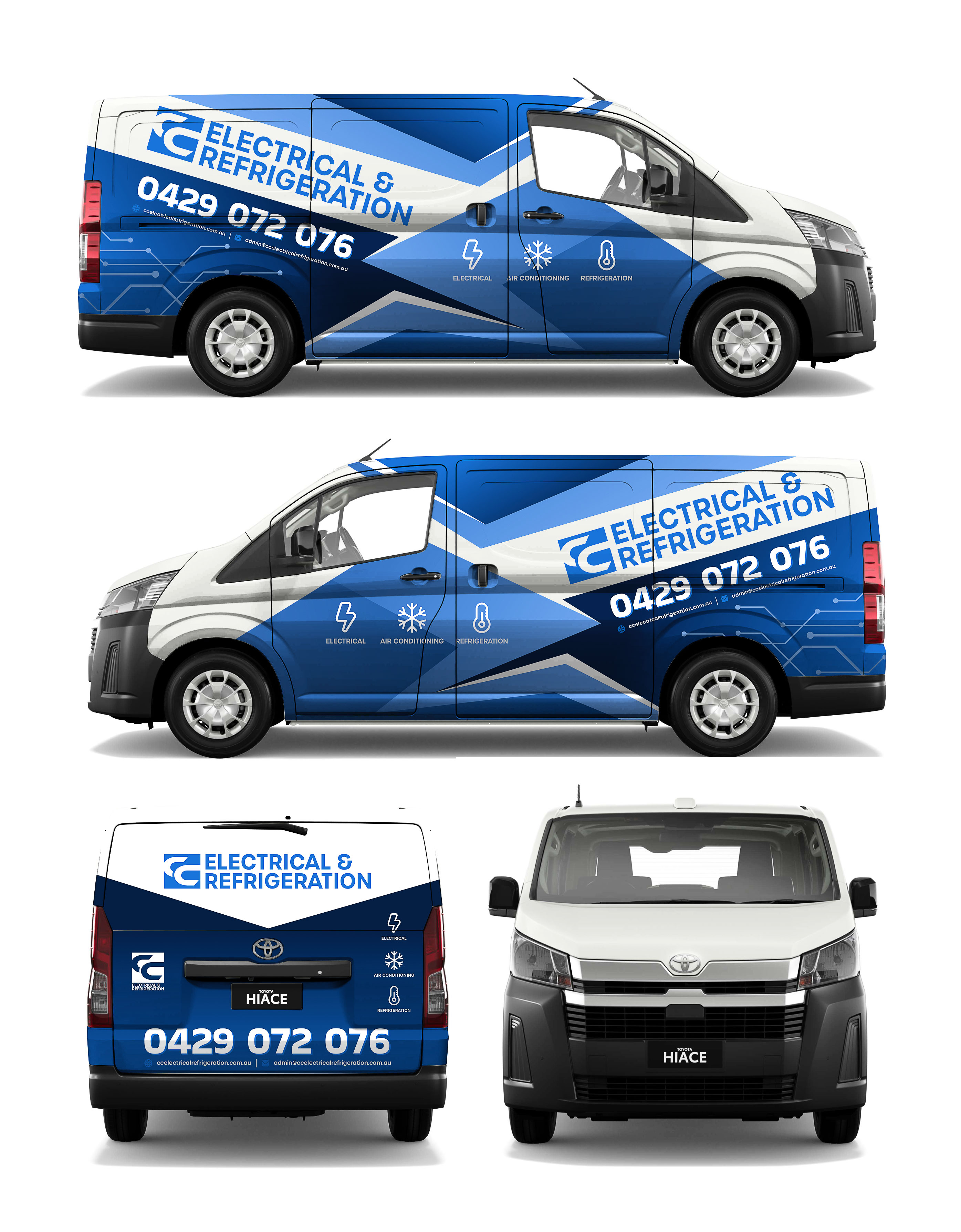 Car Wrap Design by Gnz_62 for CC Electrical And Refrigeration (WA) | Design #37527204