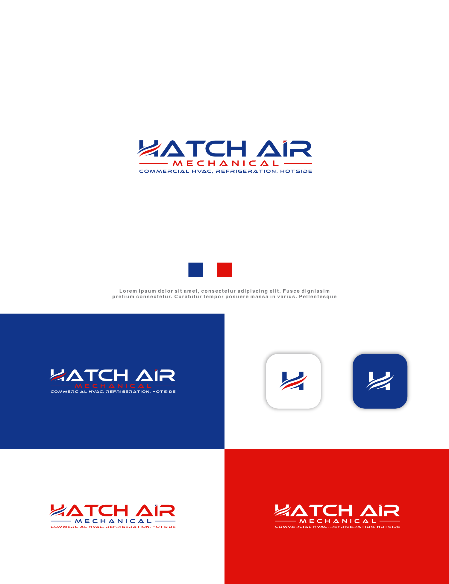Logo Design by Kenshin777 for Hatch Air Mechanical | Design #37653864