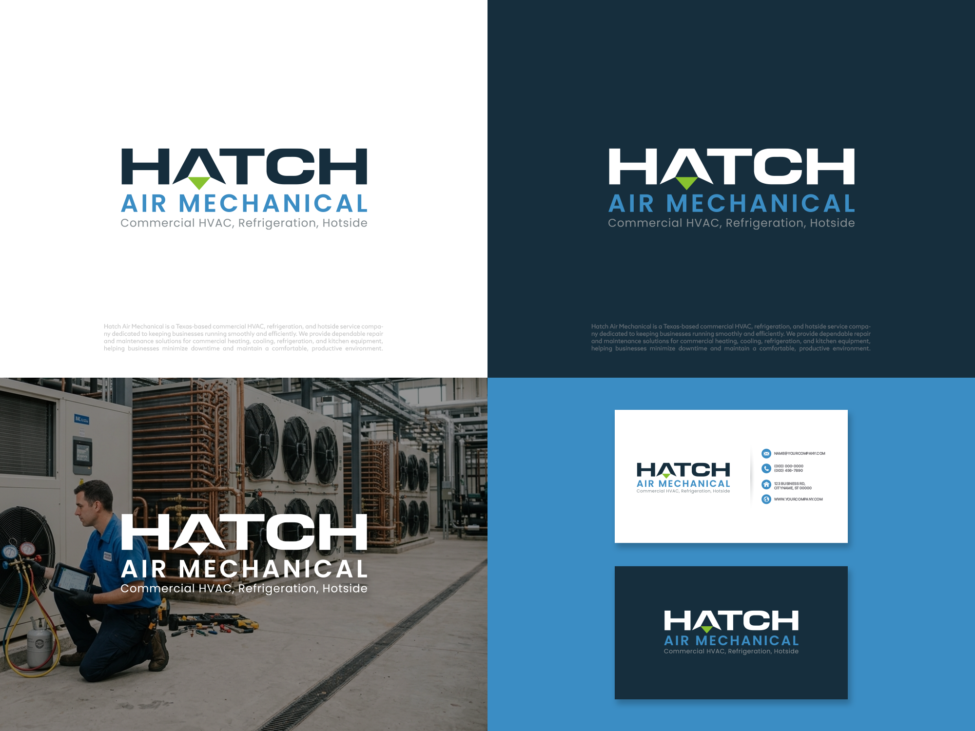 Logo Design by COLOUR CREATIVE for Hatch Air Mechanical | Design #37656816