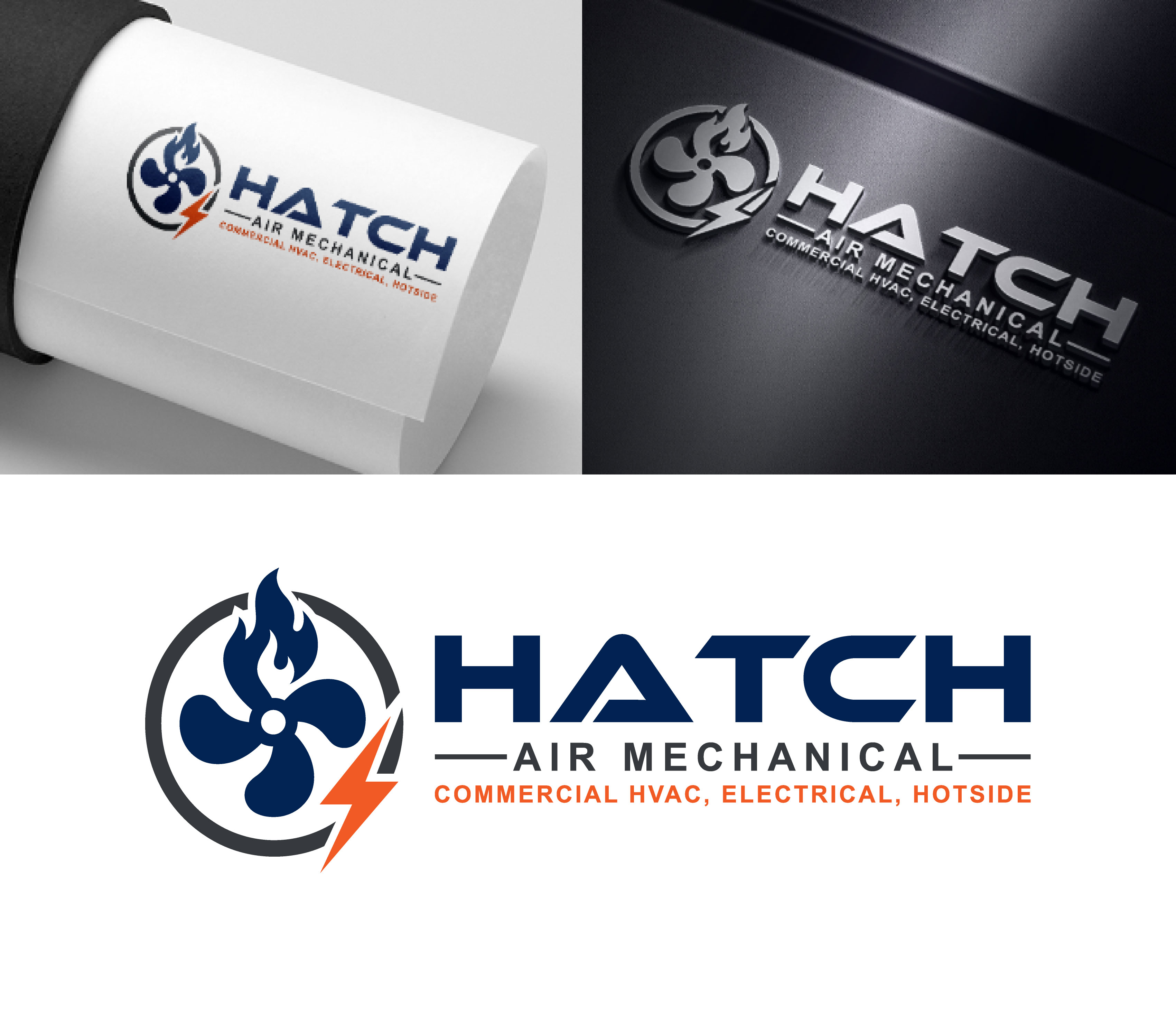 Logo Design by Raul Jimenez for Hatch Air Mechanical | Design #37554966