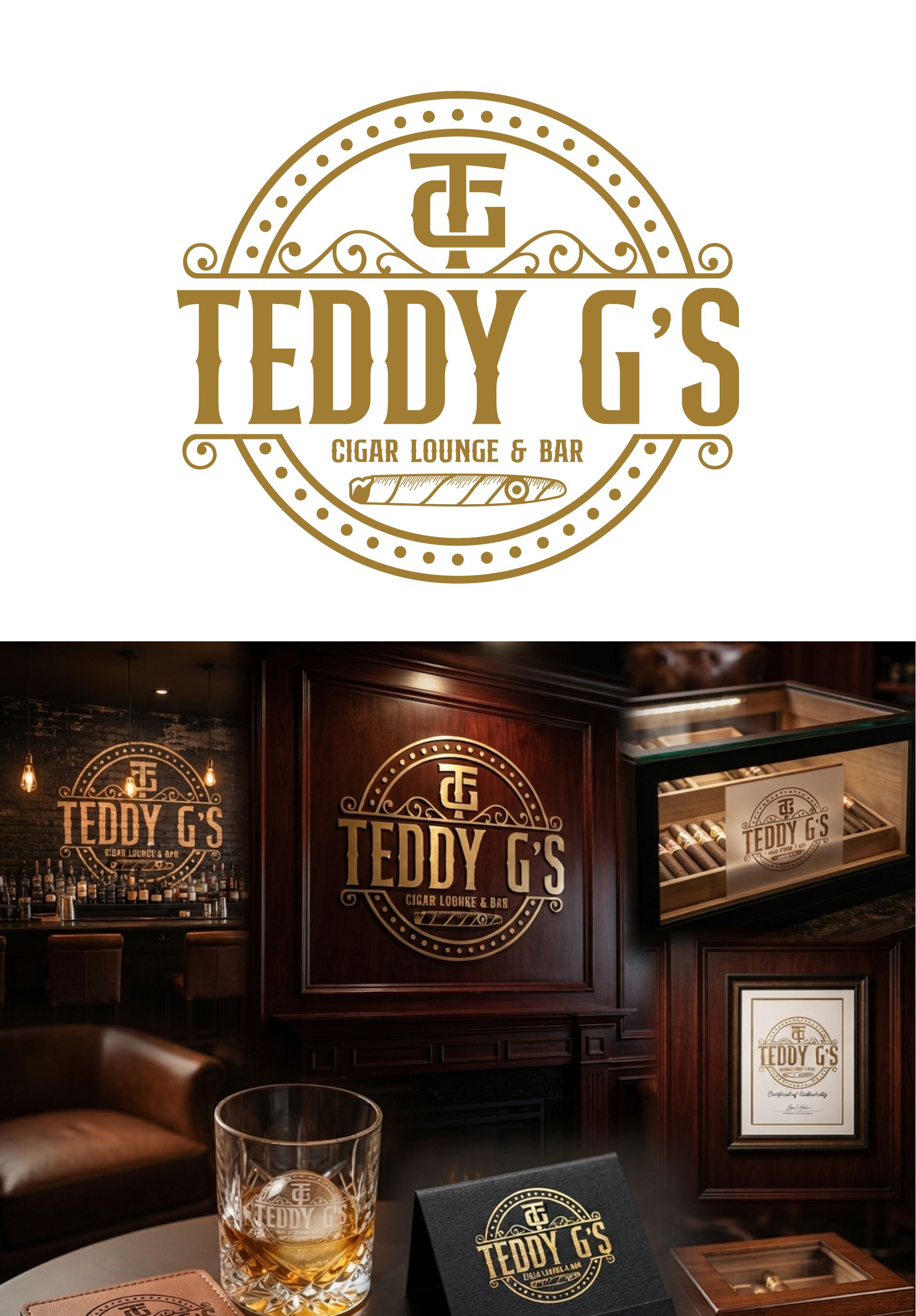 Design de Logo par Thati Designs pour Teddy G's Cigar Lounge & Bar | Design #37561027