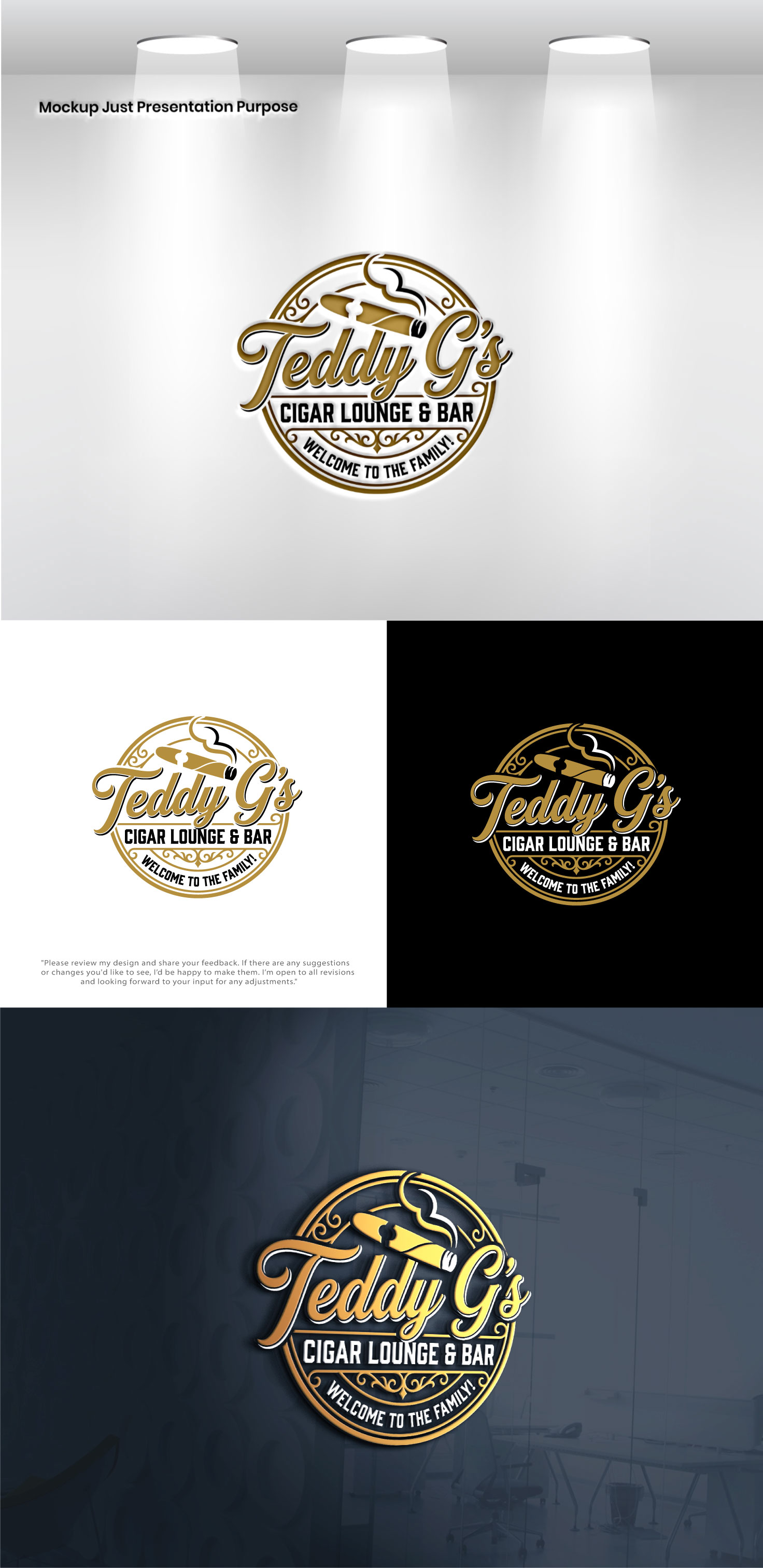 Design de Logo par Pixel Signature pour Teddy G's Cigar Lounge & Bar | Design #37559170