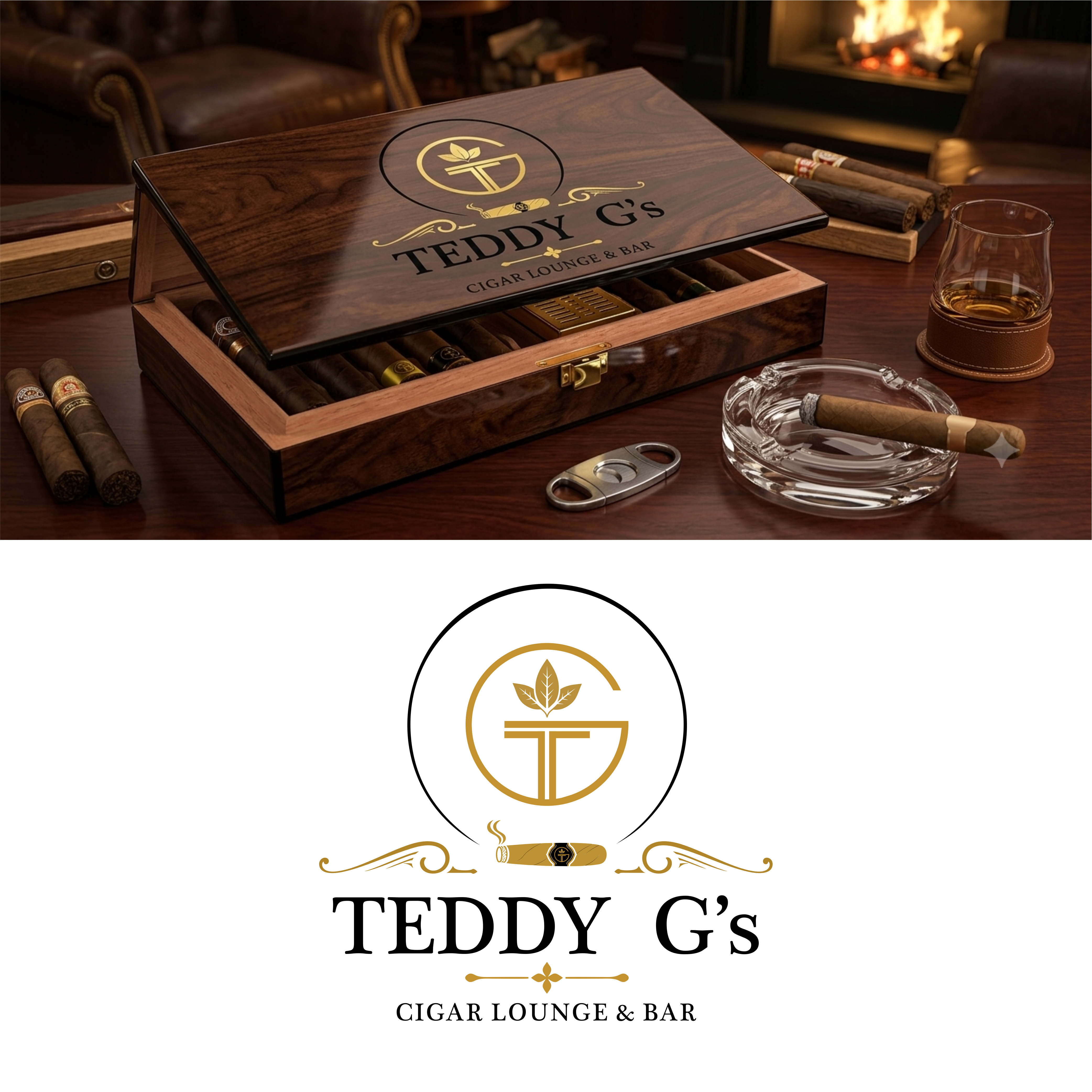 Diseño de Logo por Permata para Teddy G's Cigar Lounge & Bar | Diseño #37573006