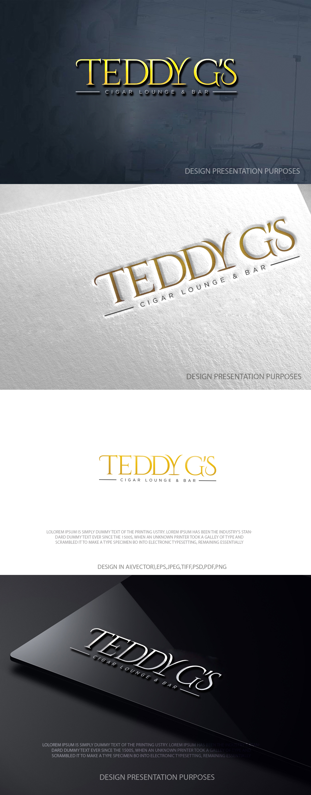Diseño de Logo por zebronicgraphic para Teddy G's Cigar Lounge & Bar | Diseño #37562182