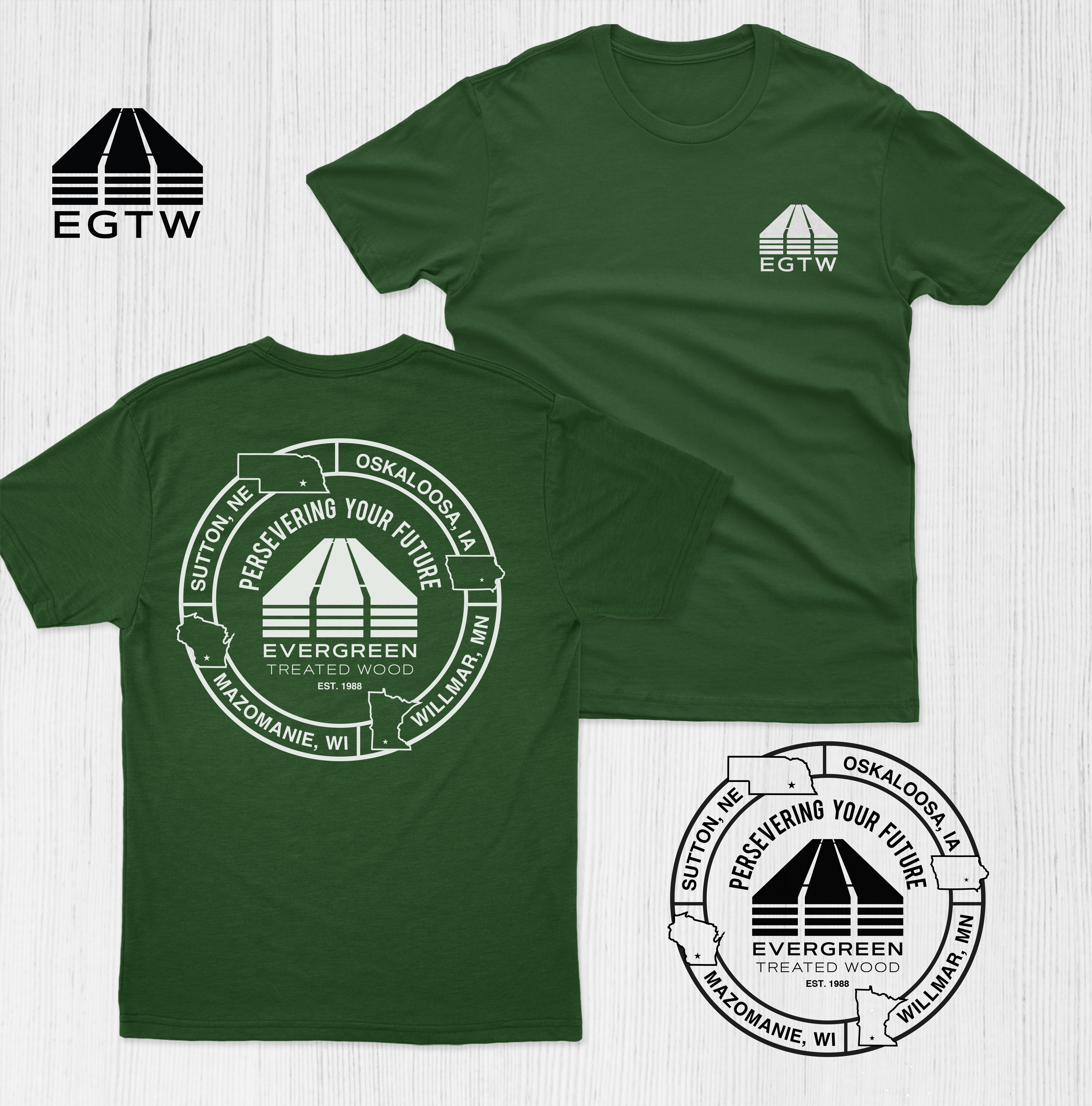T-shirt Design by Alif think for Iowa Wood Preservers | Design #37572192