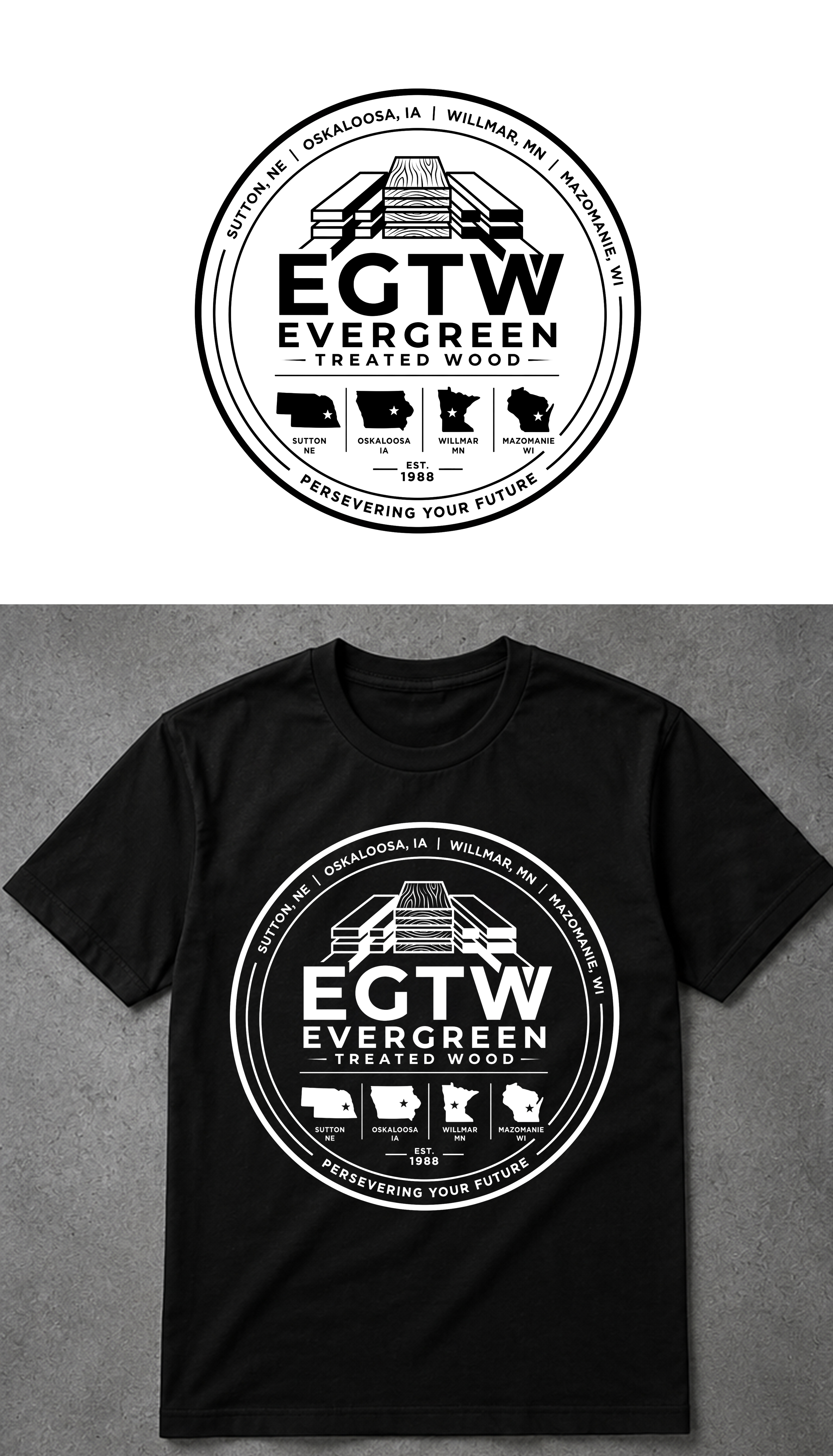T-shirt Design by Nooren for Iowa Wood Preservers | Design #37580251