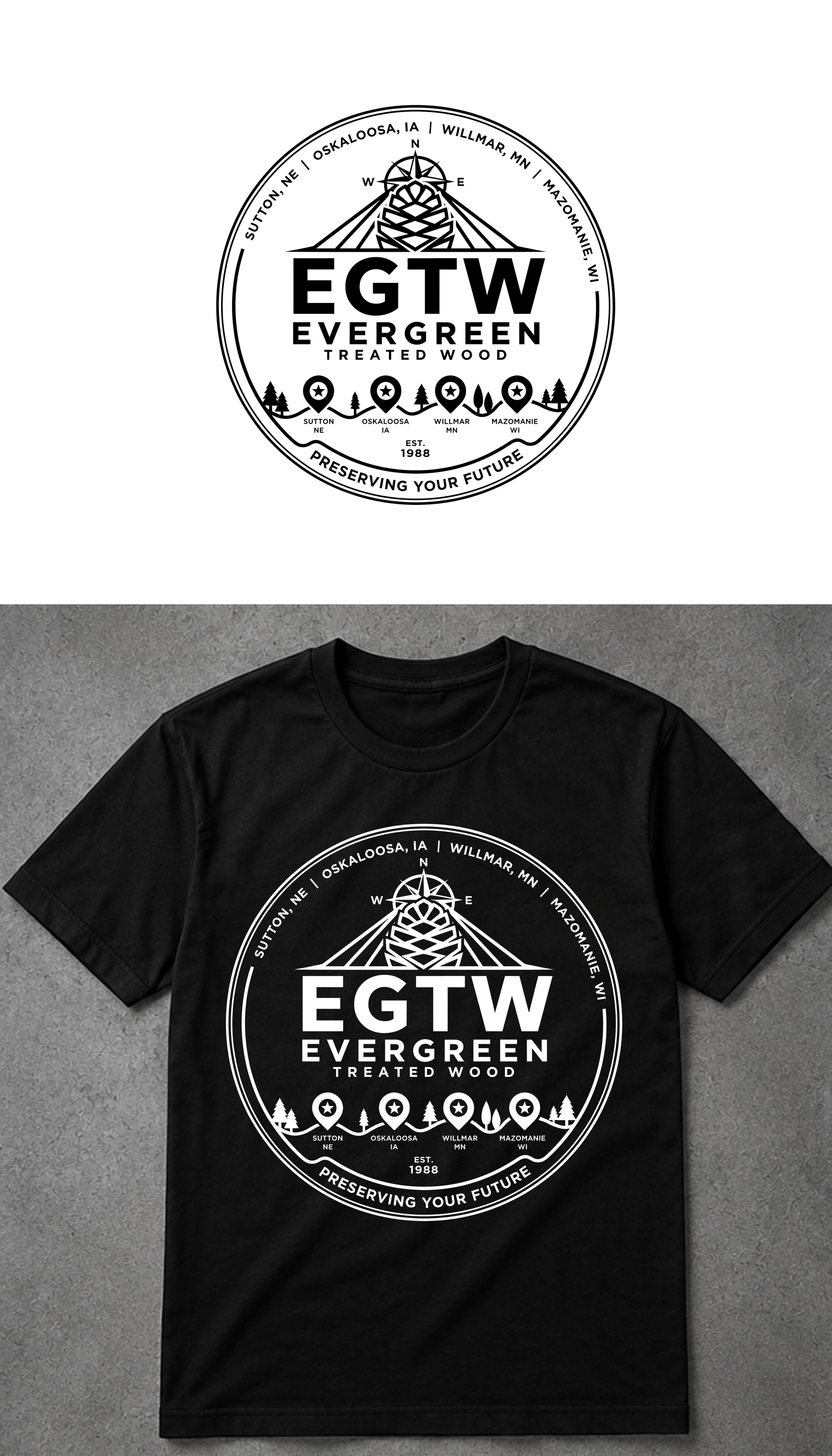 T-shirt Design by Nooren for Iowa Wood Preservers | Design #37580252