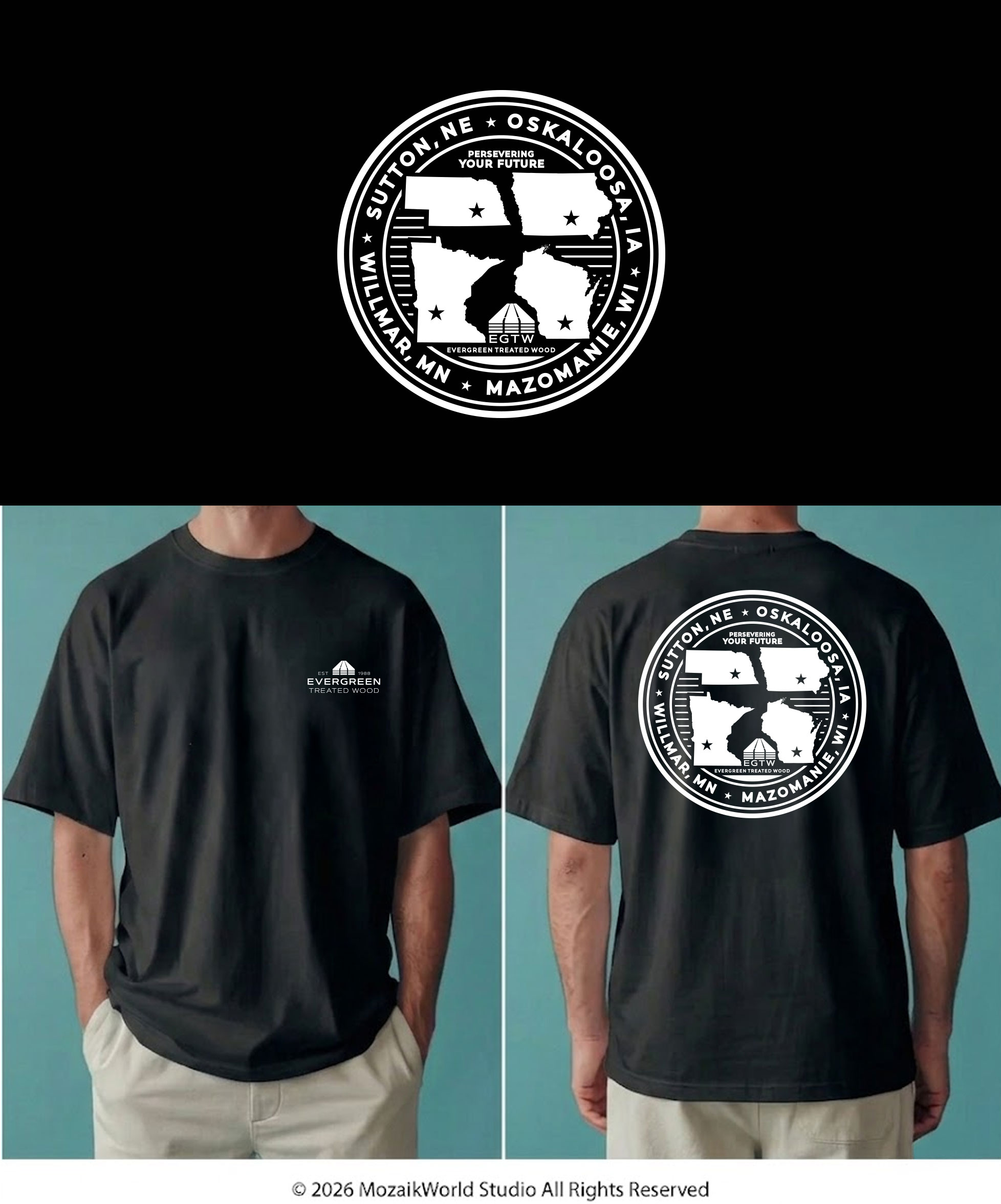T-shirt Design by Mozaikworld Studio for Iowa Wood Preservers | Design #37577412
