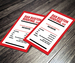 Diseño de Tarjeta de Presentación por Sarah Haroon para Dan Buxton Roofing, LC | Diseño: #3121760