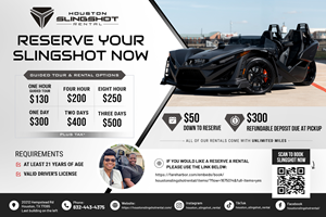 Flyer Design by Blue Sparrow for Houston Slingshot Rental | Design: #37577240