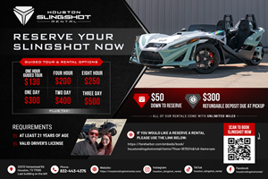 Flyer Design by Blue Sparrow for Houston Slingshot Rental | Design: #37577242