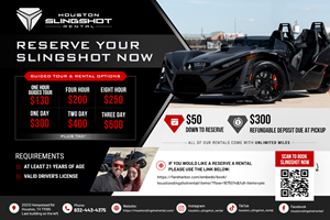 Flyer Design by Blue Sparrow for Houston Slingshot Rental | Design: #37577243