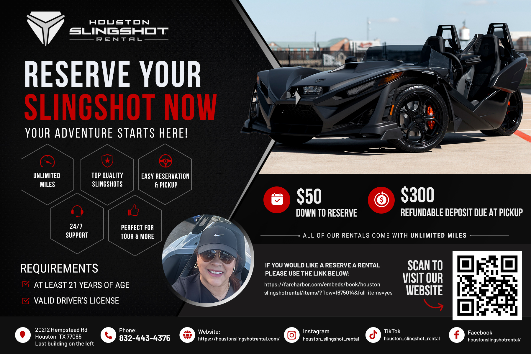 Flyer Design by Blue Sparrow for Houston Slingshot Rental | Design #37577246
