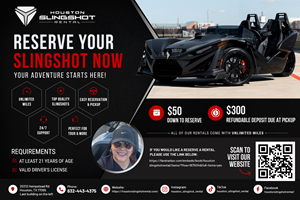 Flyer Design by Blue Sparrow for Houston Slingshot Rental | Design: #37577246
