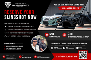 Flyer Design by Blue Sparrow for Houston Slingshot Rental | Design: #37577357