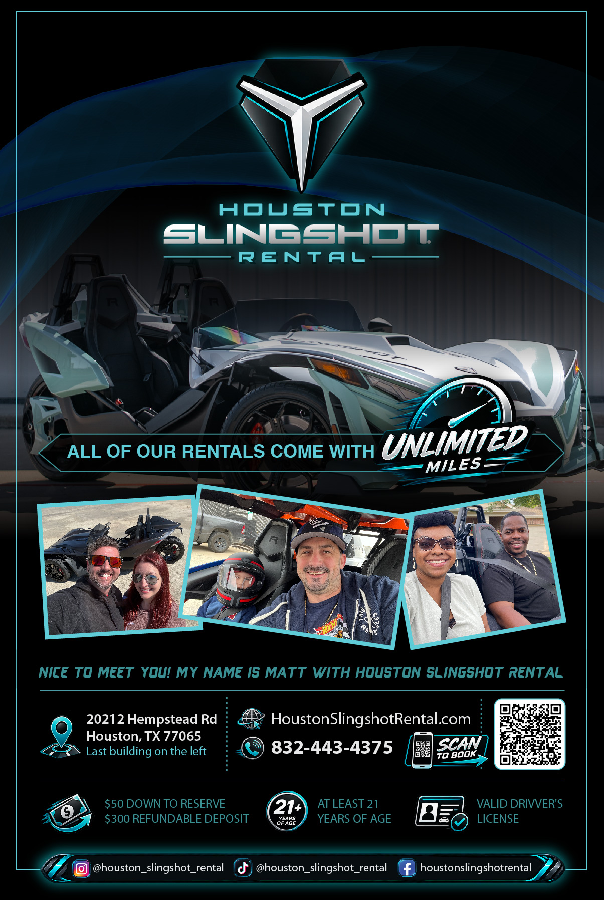 Flyer Design by Kira Graphics for Houston Slingshot Rental | Design #37575342