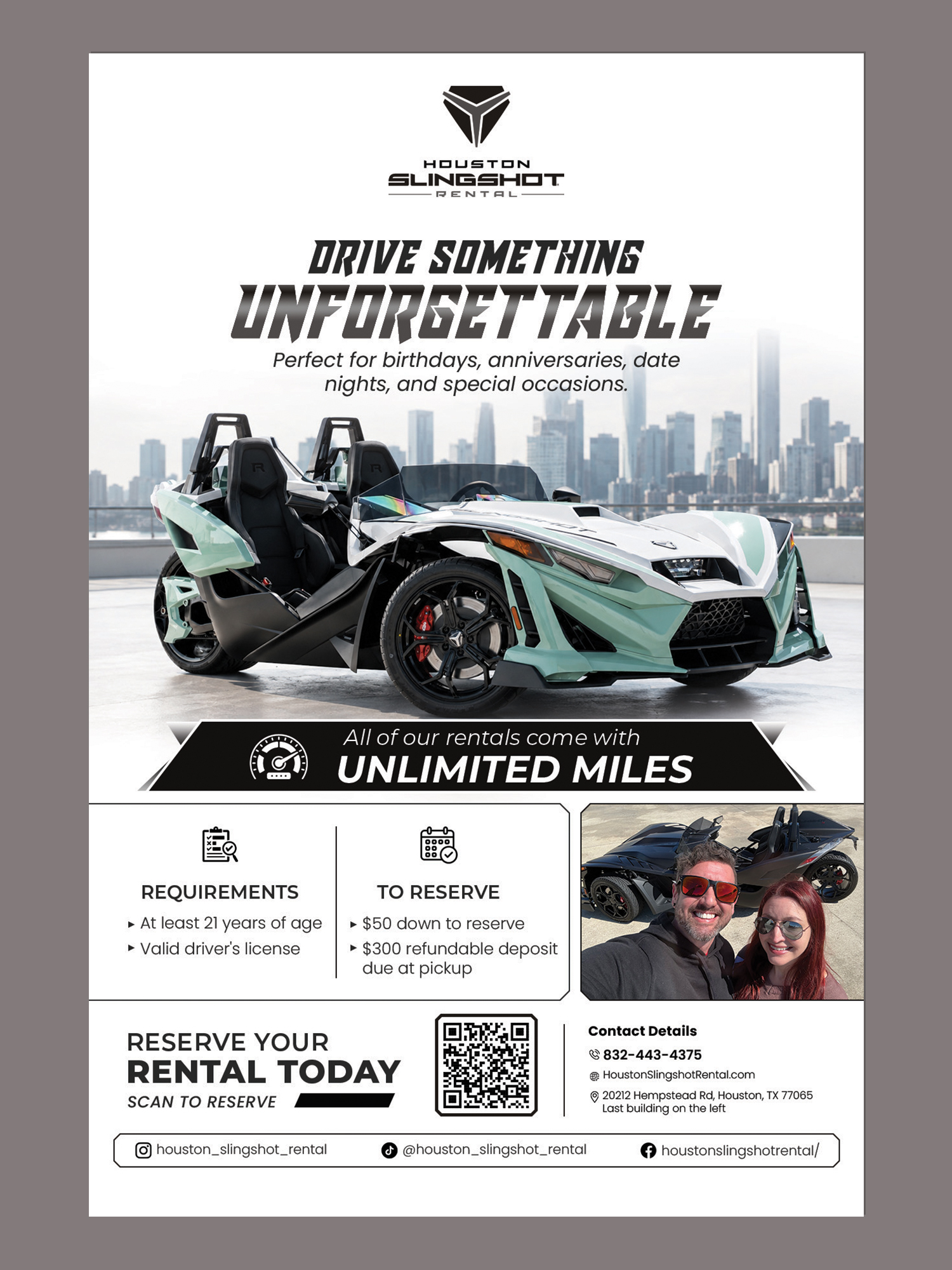Flyer Design by Mi17design for Houston Slingshot Rental | Design #37586207
