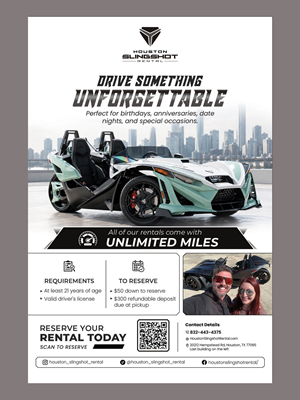 Flyer Design by Mi17design for Houston Slingshot Rental | Design: #37586207