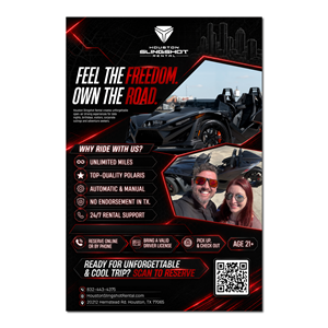Flyer Design by Talha Baslik for Houston Slingshot Rental | Design #37583995