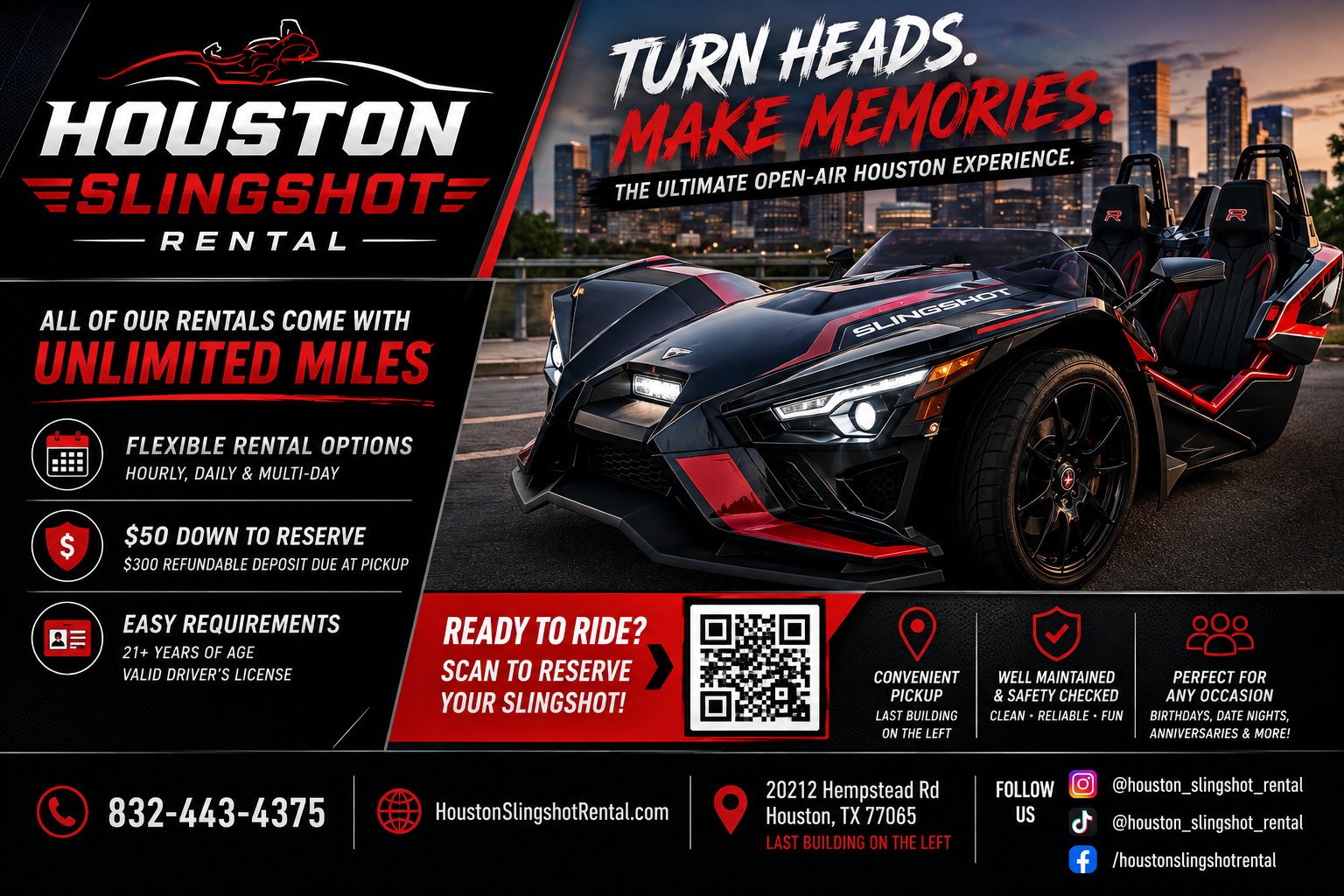 Flyer Design by Brian Ellis for Houston Slingshot Rental | Design #37575355