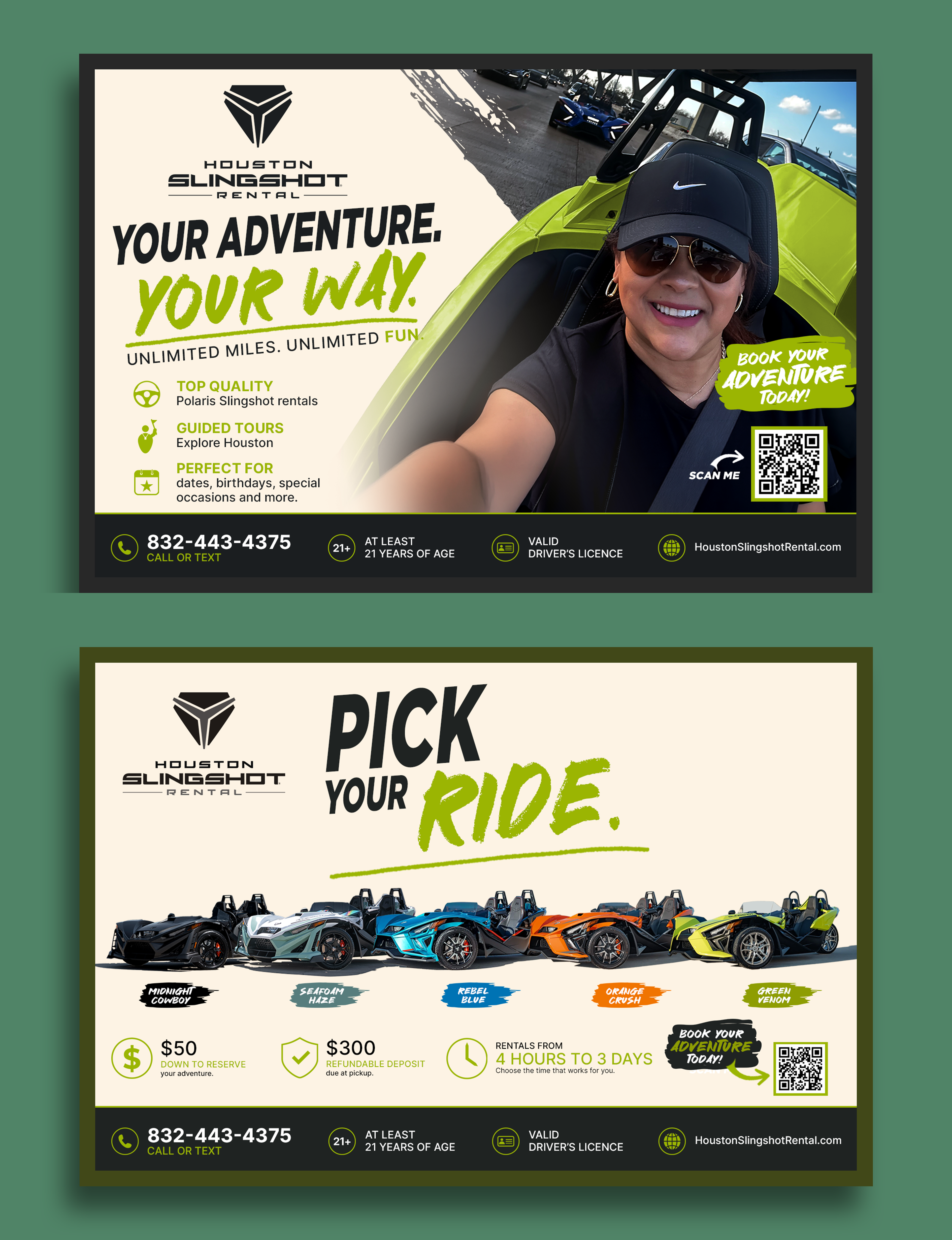 Flyer Design by Tod for Houston Slingshot Rental | Design #37582233
