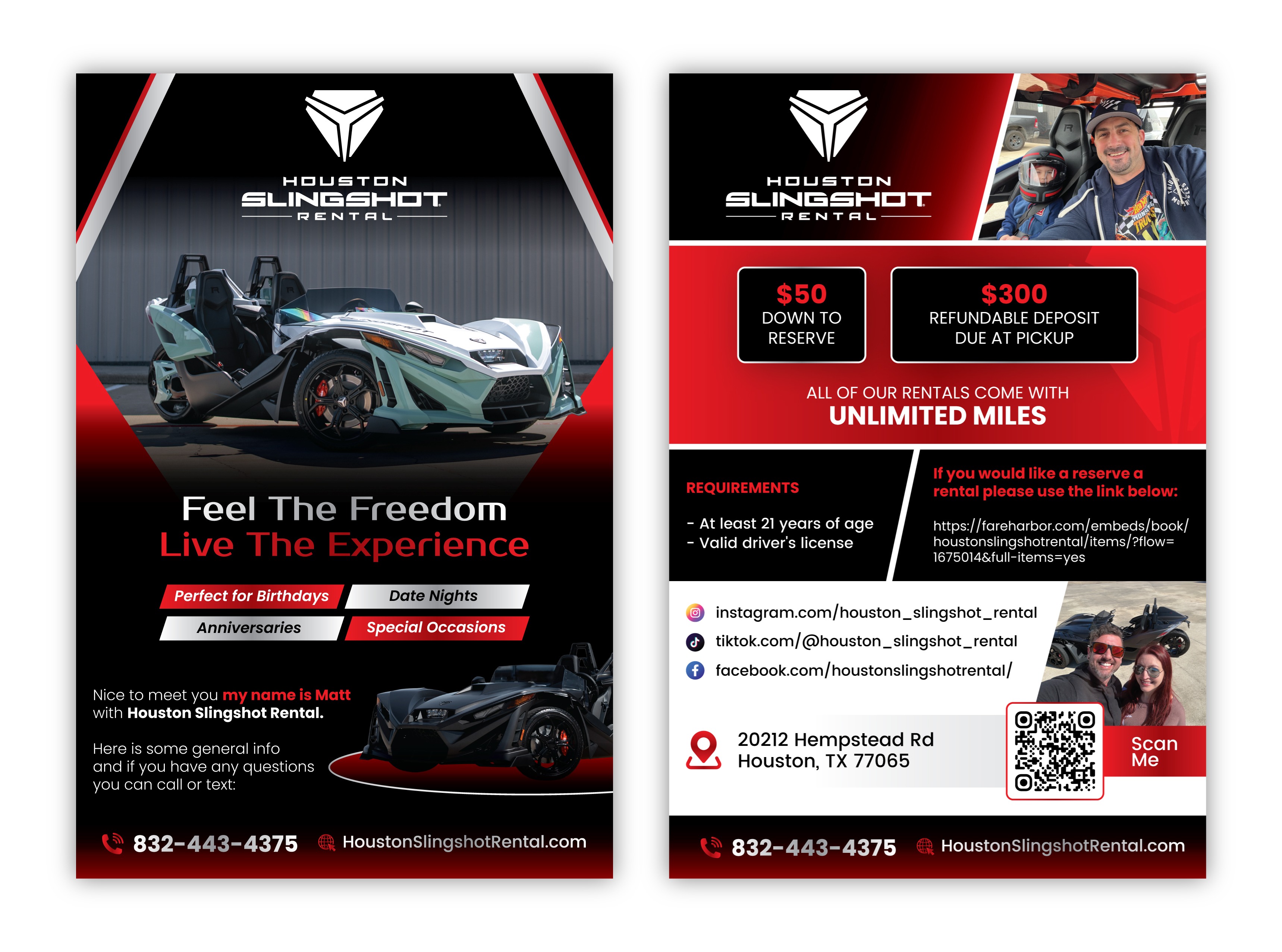 Flyer Design by ImpressiveSol for Houston Slingshot Rental | Design: #37577309
