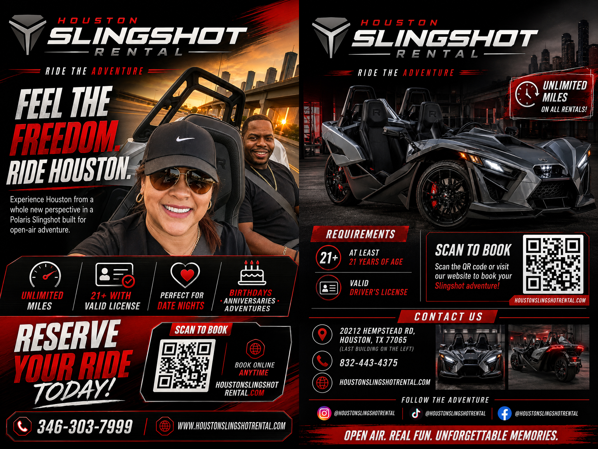 Flyer Design by designs for Houston Slingshot Rental | Design #37589341