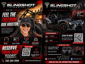 Flyer Design by designs for Houston Slingshot Rental | Design: #37589341