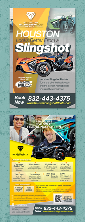 Flyer Design by raymark for Houston Slingshot Rental | Design: #37586791