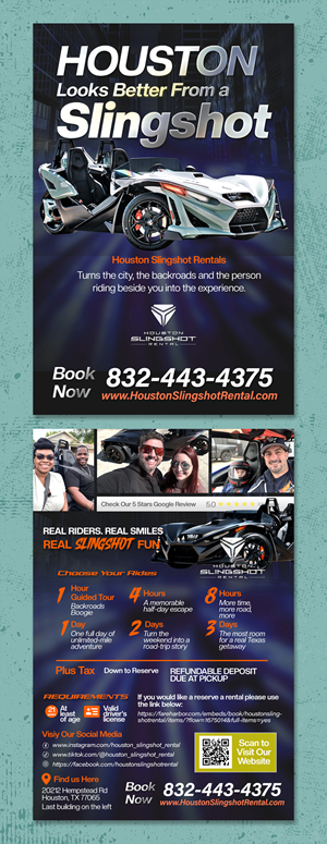 Flyer Design by raymark for Houston Slingshot Rental | Design: #37589996
