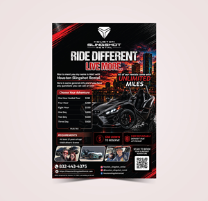 Flyer Design by Dream Logo Design for Houston Slingshot Rental | Design: #37580897