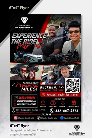 Flyer Design by angelcolmenares3 for Houston Slingshot Rental | Design: #37584601