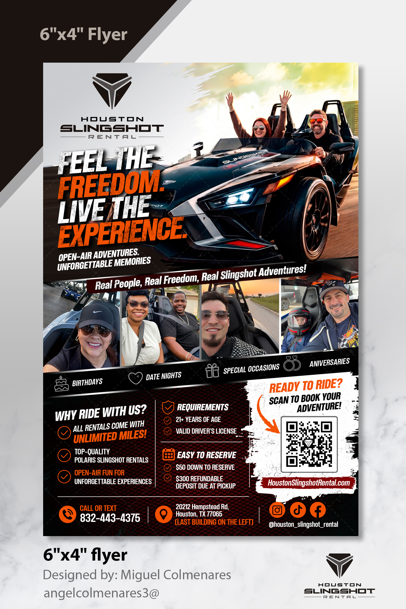 Flyer Design by angelcolmenares3 for Houston Slingshot Rental | Design #37589243