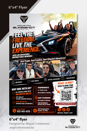 Flyer Design by angelcolmenares3 for Houston Slingshot Rental | Design: #37589243