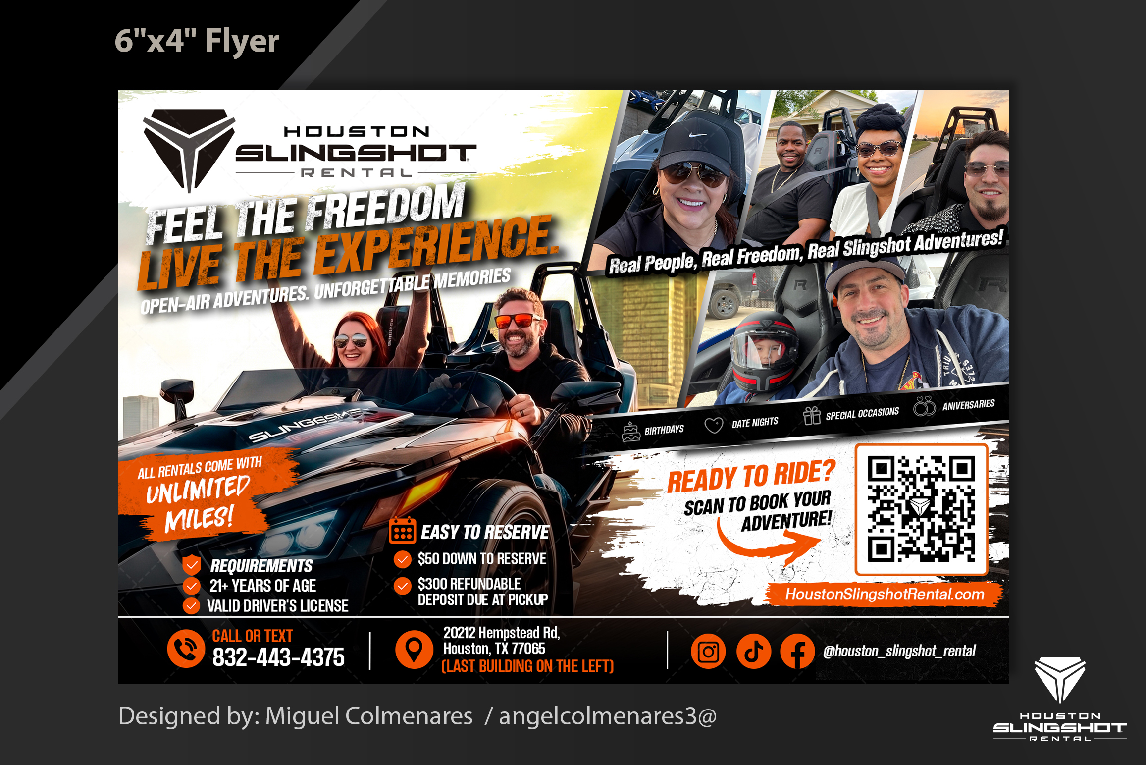 Flyer Design by angelcolmenares3 for Houston Slingshot Rental | Design #37589364