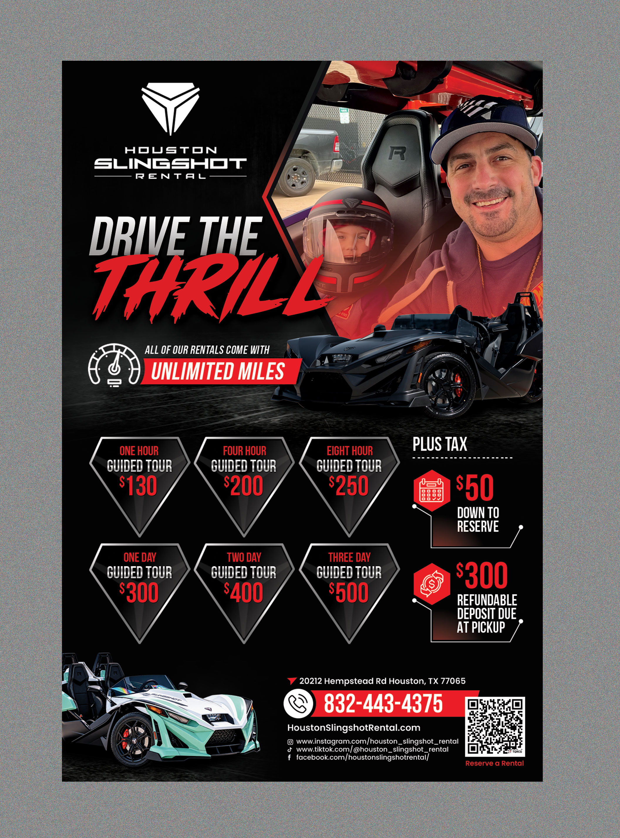 Flyer Design by Stan$oul for Houston Slingshot Rental | Design #37573749