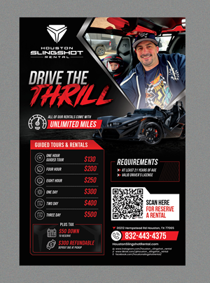 Flyer Design by Stan$oul for Houston Slingshot Rental | Design: #37573820