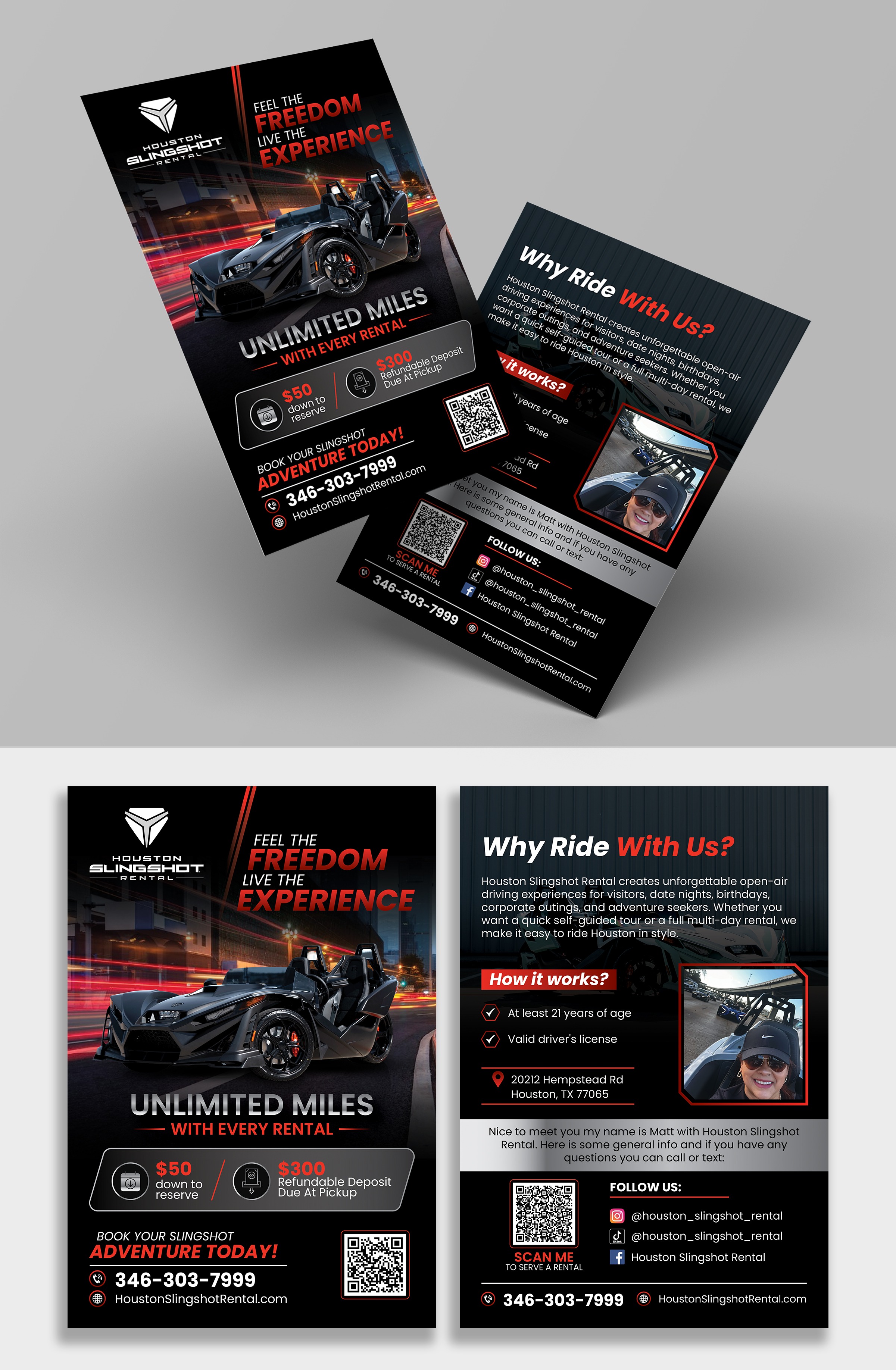 Flyer Design by Impressive Designs for Houston Slingshot Rental | Design #37576935
