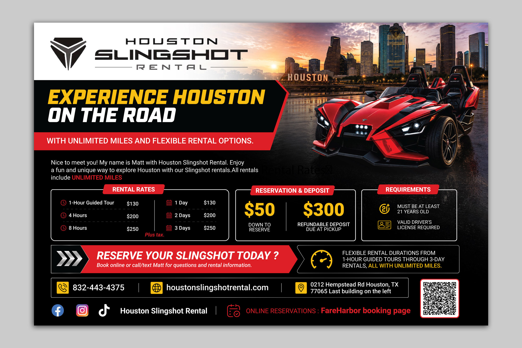 Flyer Design by vcreatived for Houston Slingshot Rental | Design #37577661