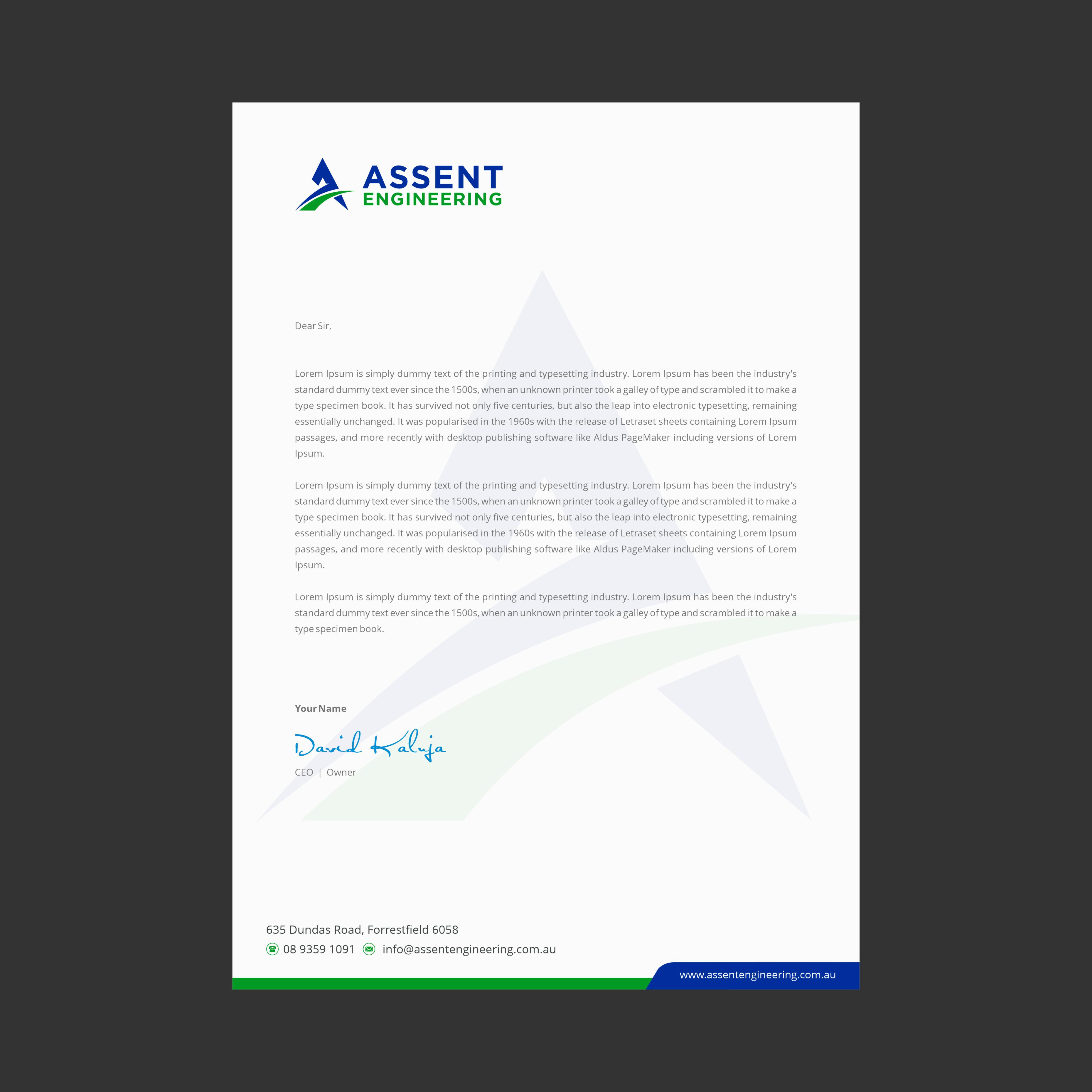 Design En-Tête par INDIAN_Ashok pour Assent Engineering | Design #37579880